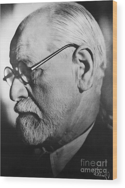 Mental Health Wood Print featuring the photograph Sigmund Freud #1 by Bettmann