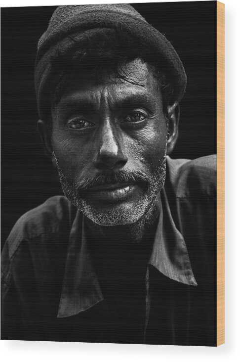 Face Wood Print featuring the photograph #145 by Joxe Inazio Kuesta Garmendia