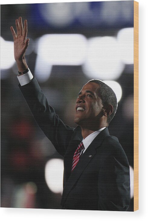 Barack Obama Wood Print featuring the photograph 2008 Democratic National Convention Day by John Moore