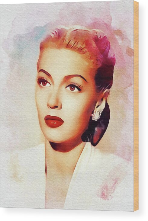 Lana Wood Print featuring the painting Lana Turner, Vintage Movie Star #8 by Esoterica Art Agency