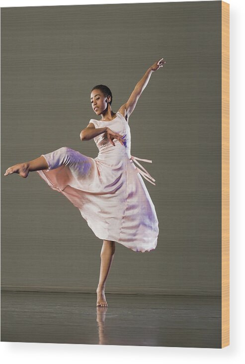 Ballet Dancer Wood Print featuring the photograph African Female Ballet Dancer Dancing by Erik Isakson