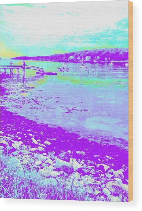 Photo Stream Wood Print featuring the photograph Along the Purple Cove by Debra Grace Addison