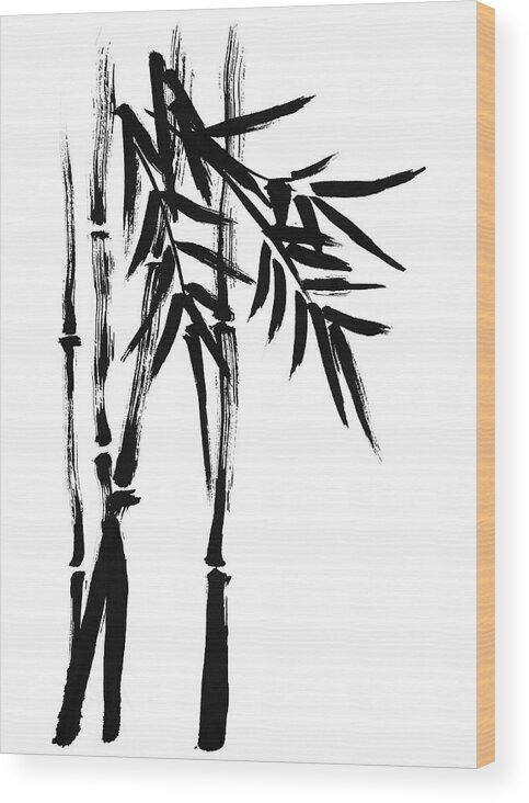 Bamboo Wood Print featuring the painting Bamboo 2 by Masha Batkova