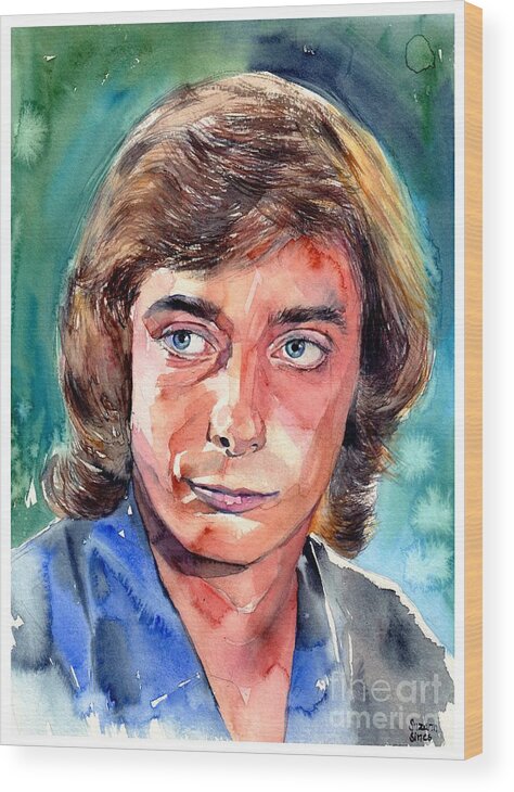 Barry Manilow Wood Print featuring the painting Barry Manilow Portrait by Suzann Sines