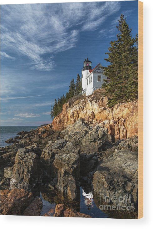 Maine Wood Print featuring the photograph Bass Harbor Afternoon by Karin Pinkham