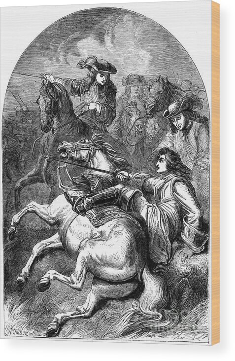 Horse Wood Print featuring the drawing Battle Of Malplaquet, 1709, 19th by Print Collector