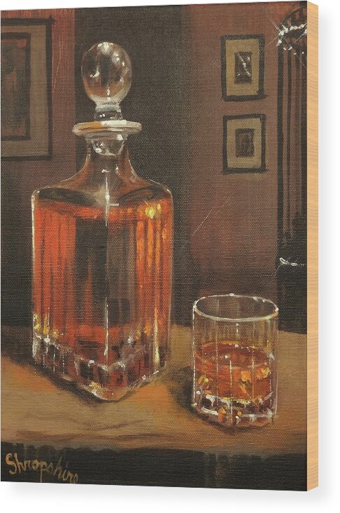 Bourbon Wood Print featuring the painting Bourbon Break by Tom Shropshire