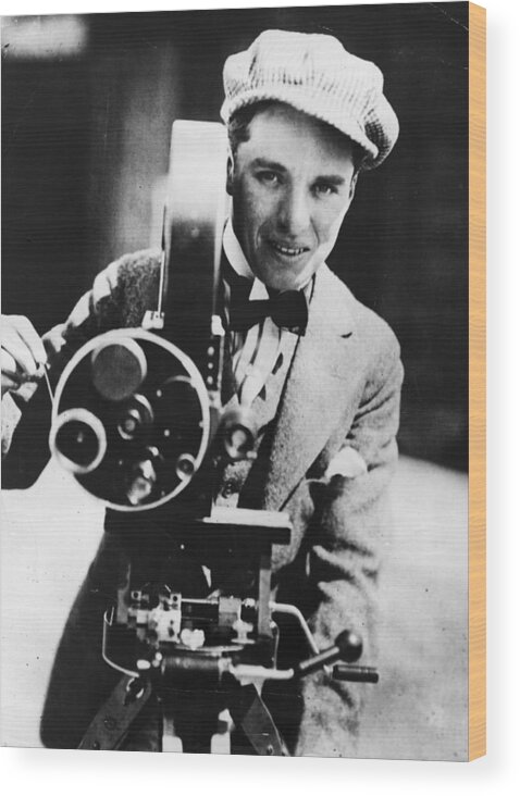 Charlie Chaplin Wood Print featuring the photograph Candid Camera by Keystone