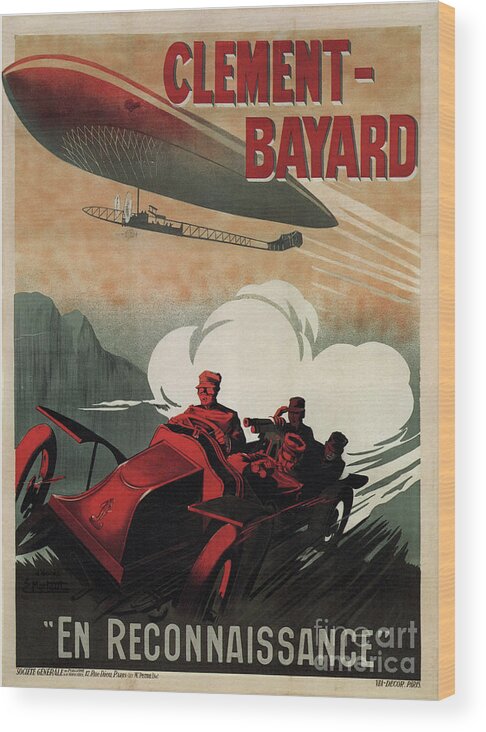 Marketing Wood Print featuring the drawing Clément-bayard, 1915. From A Private by Heritage Images