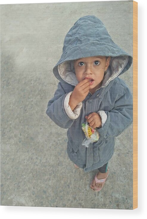 Cute Wood Print featuring the photograph Cute baby by Imran Khan