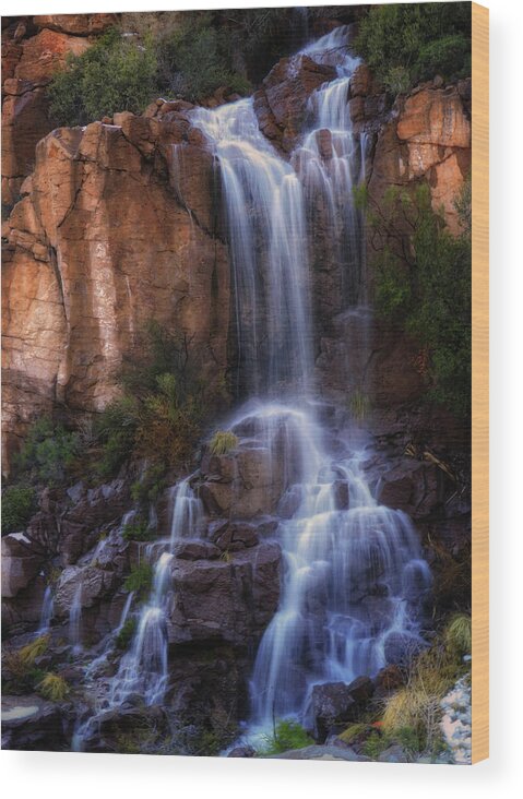 Landscape Wood Print featuring the photograph Devils Bridal Veil by Hans Brakob