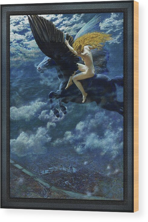Dream Idyll Wood Print featuring the painting Dream Idyll A Valkyrie by Edward Robert Hughes by Rolando Burbon