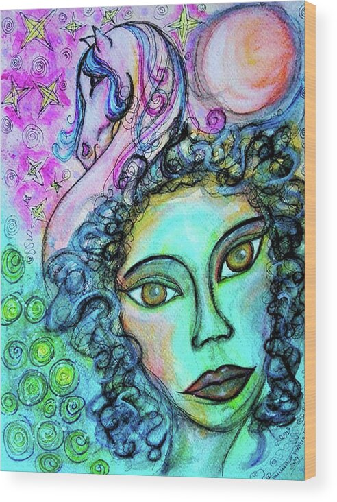 Dreams Wood Print featuring the mixed media Dreams are Free by Mimulux Patricia No