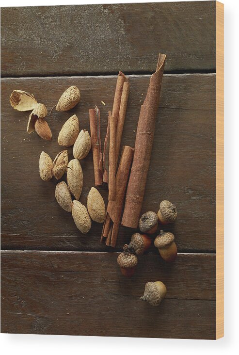 Nut Wood Print featuring the photograph Fall Nuts And Spices by Shana Novak