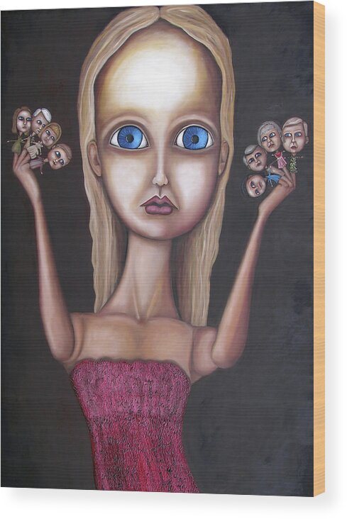 Oil Wood Print featuring the painting Family Therapy by Steve Shanks