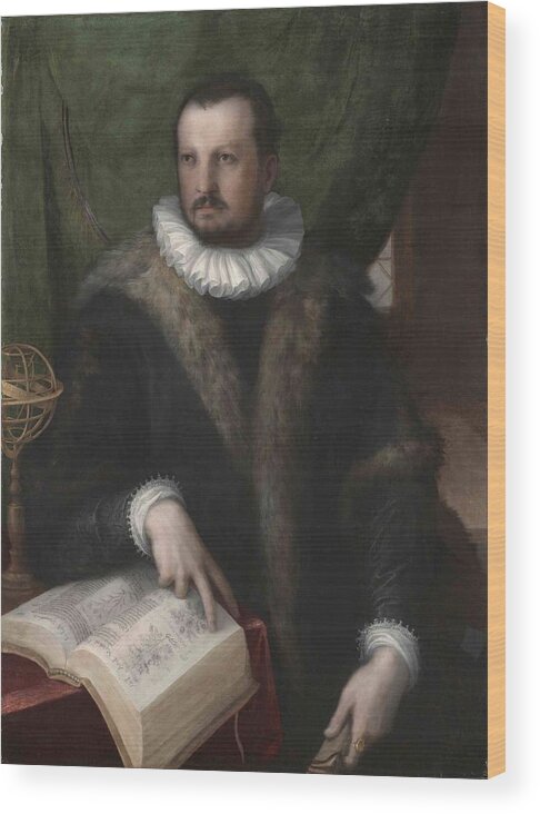 Man Wood Print featuring the painting Francesco Morandini, Called Il Poppi Portrait Of Francesco I De' Medici by Celestial Images