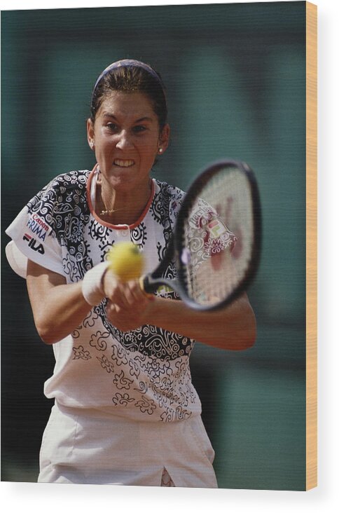 Tennis Wood Print featuring the photograph French Open Tennis Championship by Getty Images