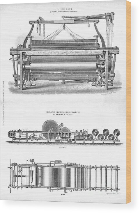 Event Wood Print featuring the drawing Fustian Loom And Improved by Print Collector