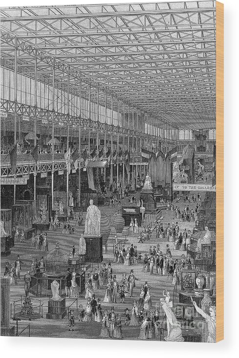 Event Wood Print featuring the drawing Great Exhibition In The Crystal Palace by Print Collector
