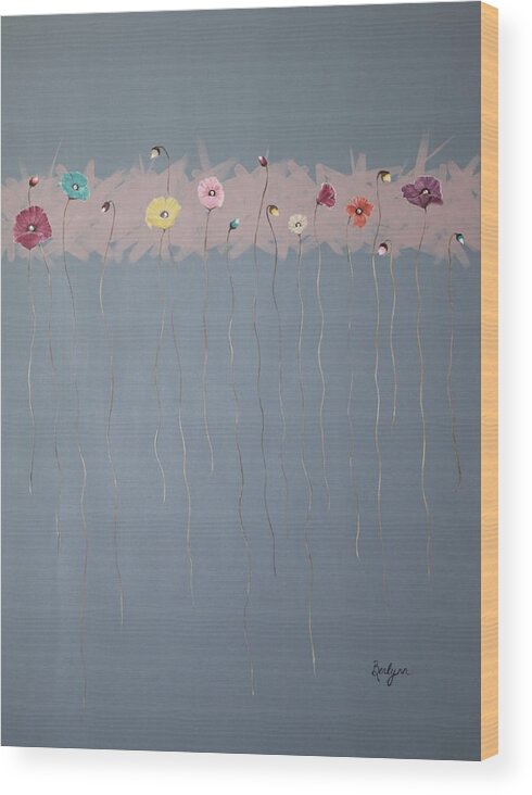 Poppy's Wood Print featuring the painting Hanging Blooms by Berlynn