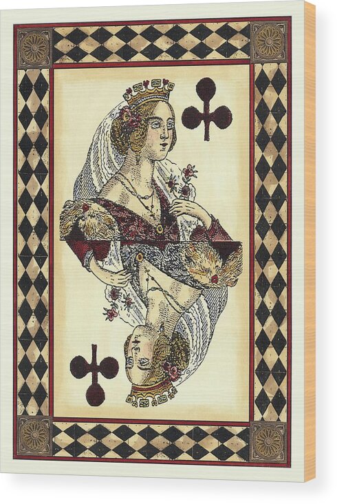 Entertainment & Leisure Wood Print featuring the painting Harlequin Cards IIi by Vision Studio