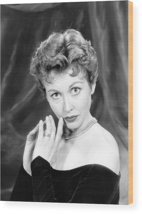 Hazel Court - Actress Wood Print featuring the photograph Hazel Court by Baron