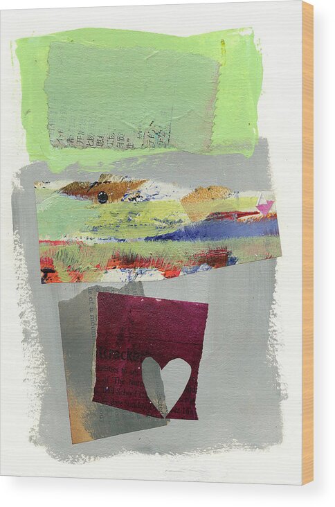 Abstract Art Wood Print featuring the painting Heart #30 by Jane Davies