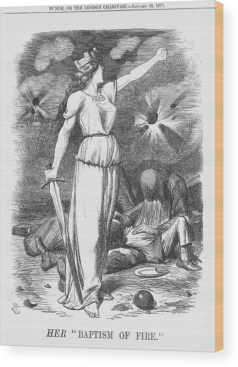 Engraving Wood Print featuring the drawing Her Baptism Of Fire, 1871. Artist by Print Collector