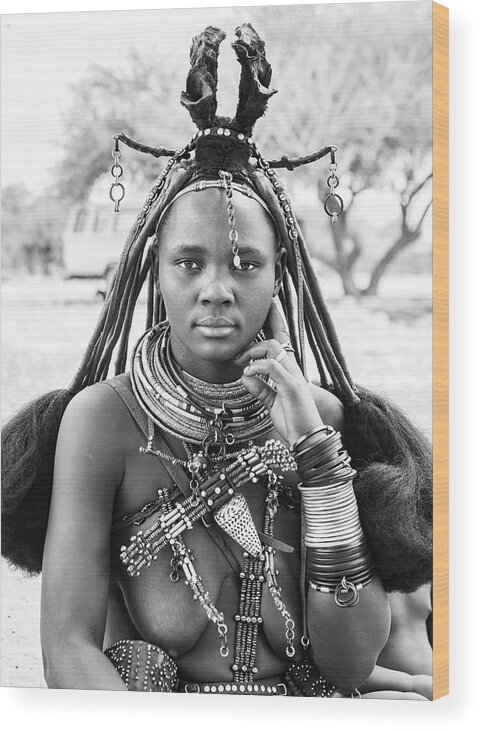 Portrait Wood Print featuring the photograph Himba Style Girl by Mache Del Campo
