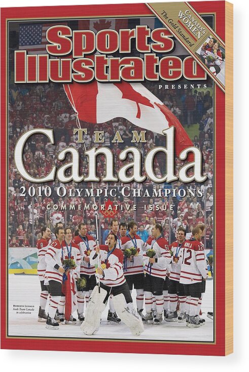 The Olympic Games Wood Print featuring the photograph Ice Hockey, 2010 Winter Olympics Sports Illustrated Cover by Sports Illustrated