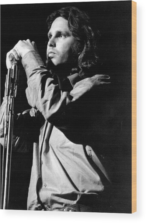 Performance Wood Print featuring the photograph Jim Morrison by Tom Copi