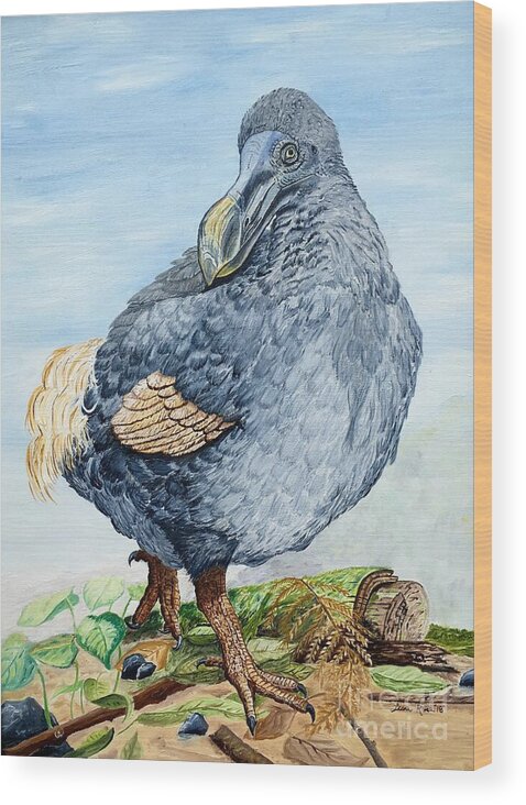 Dodo Bird Wood Print featuring the painting Kents Dodo by Lisa Rose Musselwhite