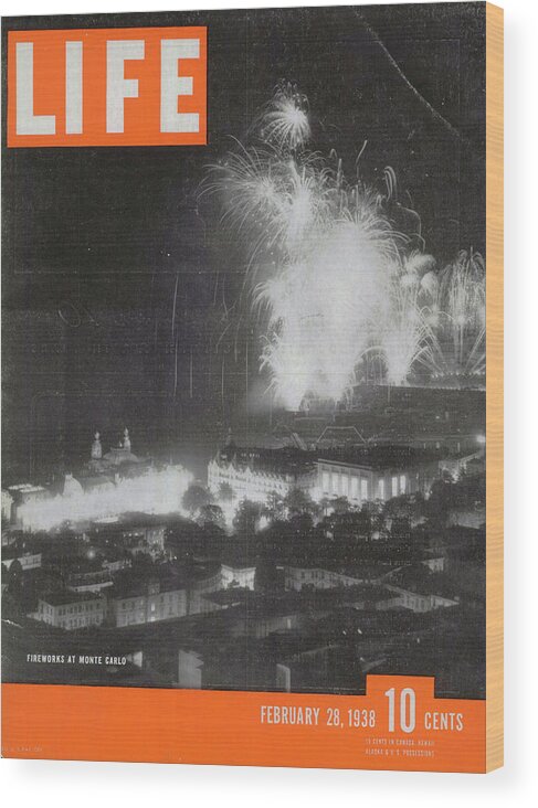 Fireworks Wood Print featuring the photograph LIFE Cover: February 28, 1938 by Life