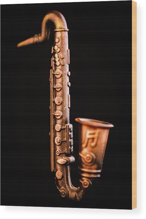 Sax Wood Print featuring the photograph Li'l Saxophone 3 by Anamar Pictures