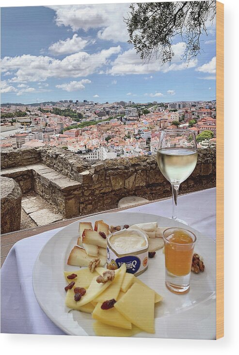 Cheese Wood Print featuring the photograph Lisbon Hilltop View by Jill Love