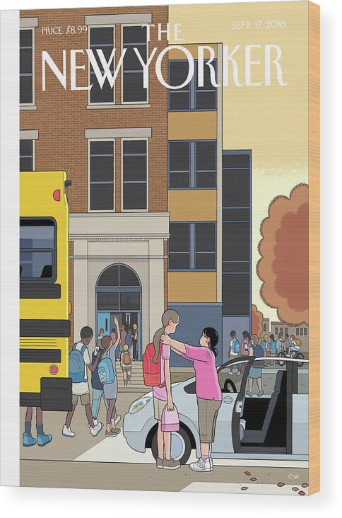 Looking Up Wood Print featuring the painting Looking Up by Chris Ware