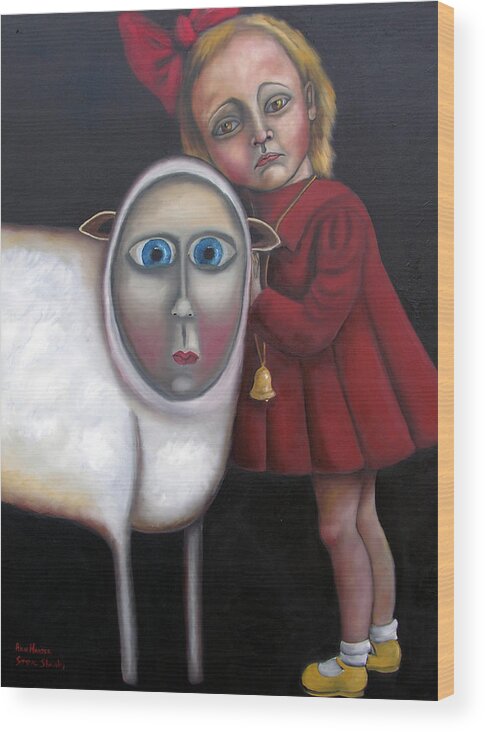 Steve Wood Print featuring the painting Mary Had a Lamb by Steve Shanks