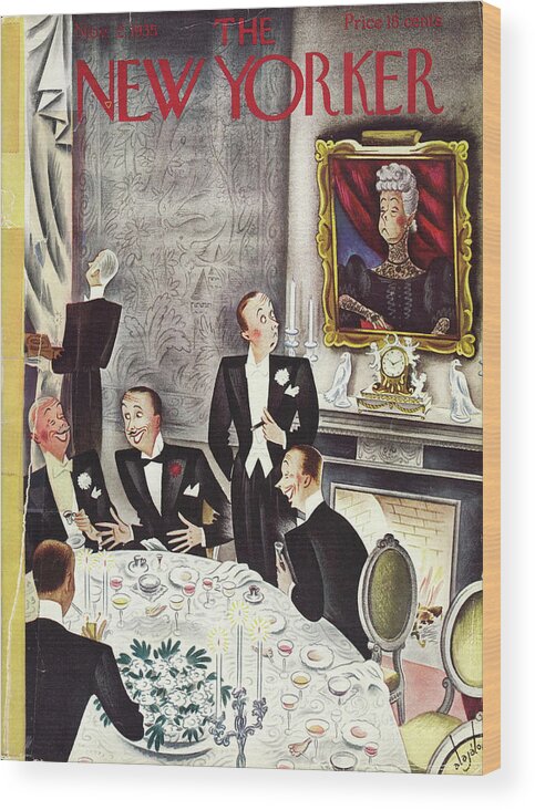 Friends Wood Print featuring the painting New Yorker November 2 1935 by Constantin Alajalov