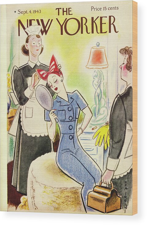 Military Wood Print featuring the painting New Yorker September 4 1943 by Rea Irvin