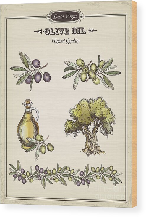 Olive Wood Print featuring the digital art Olive by Tatarnikova