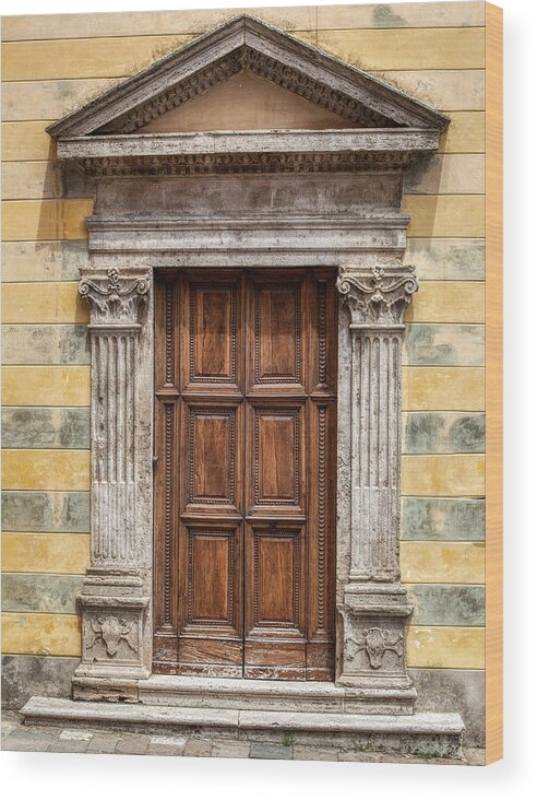 Door Wood Print featuring the photograph Ornate Door of Tuscany by David Letts