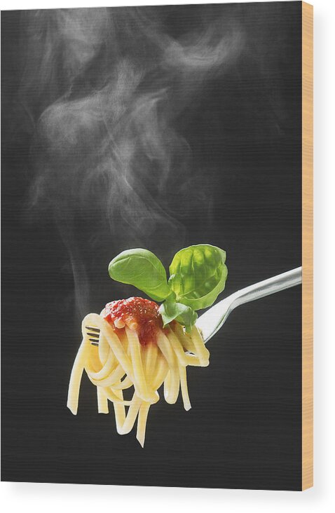 Italian Food Wood Print featuring the photograph Pasta by © Mikulas Krepelka - Life4food Images
