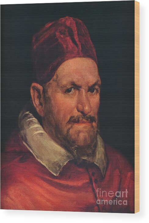 Oil Painting Wood Print featuring the drawing Pope Innocent X by Print Collector