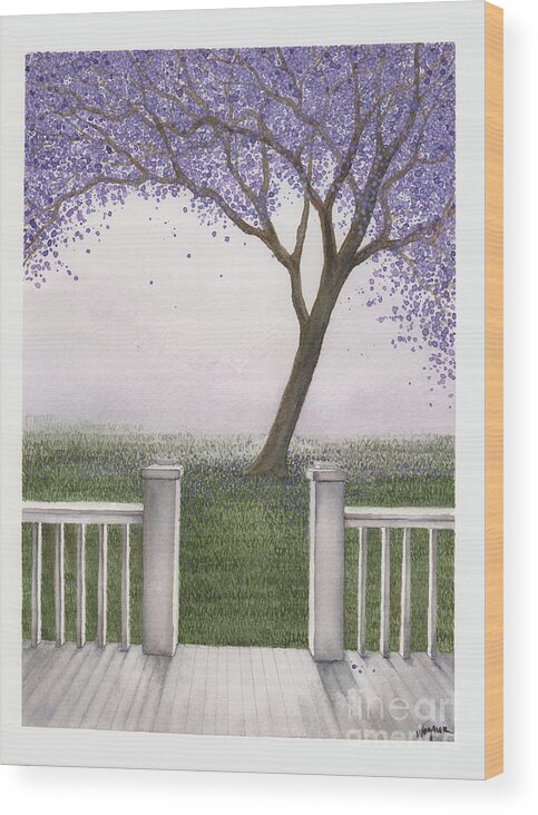 Porch Wood Print featuring the painting Porch by Hilda Wagner