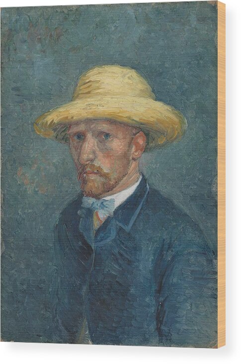 Oil On Cardboard Wood Print featuring the painting Portrait of Theo van Gogh. by Vincent van Gogh -1853-1890-
