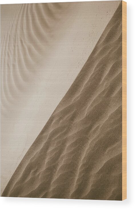 Dunes Wood Print featuring the photograph Ridge At The Sand Dunes In The Desert Near Yuma, Az by Cavan Images