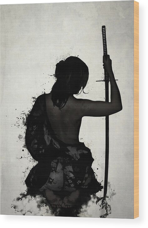 Female Wood Print featuring the digital art Female Samurai - Onna Bugeisha by Nicklas Gustafsson
