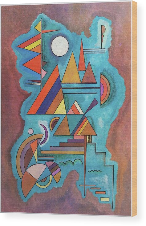 Abstract Wood Print featuring the painting Standing by Wassily Kandinsky