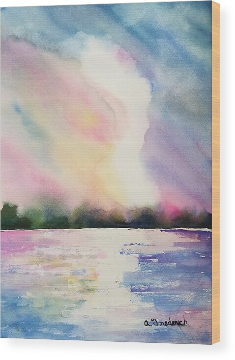 Sunset Wood Print featuring the painting Sunset of Your Dreams by Ann Frederick