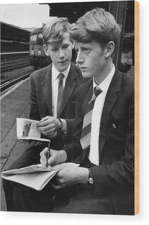 England Wood Print featuring the photograph Teenage Trainspotters by Keystone